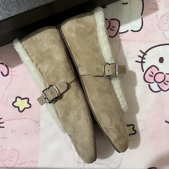 Alaia Lambswool Mary Jane Flats - Picture 2 of 8